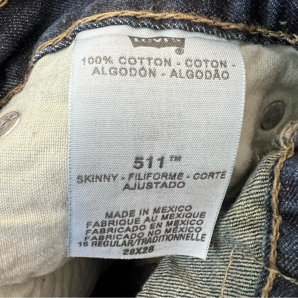 Levi's 511 Skinny Size 16 R Jeans 28x28